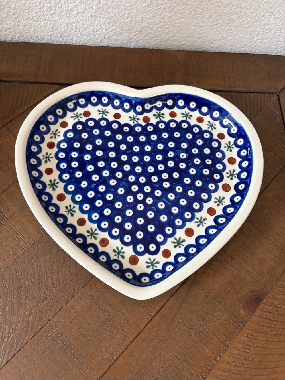 Polish Pottery Boleslawiec Poland Heart Plate